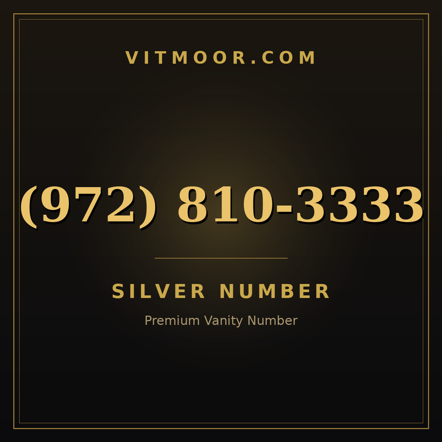 VITMOOR Silver premium number (972) 810-3333