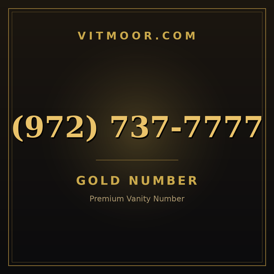 VITMOOR Gold premium number (972) 737-7777