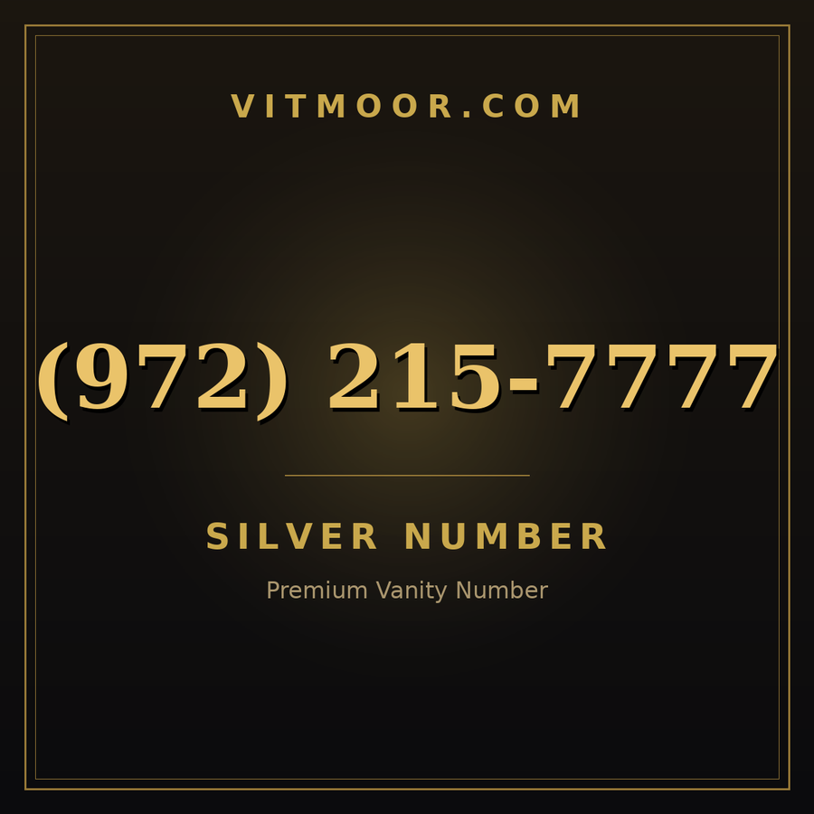 VITMOOR Silver premium number (972) 215-7777