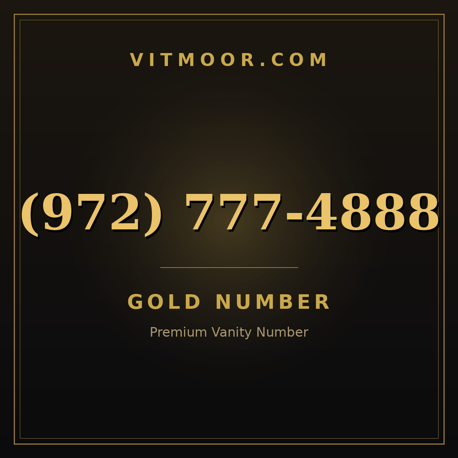 VITMOOR Gold premium number (972) 777-4888