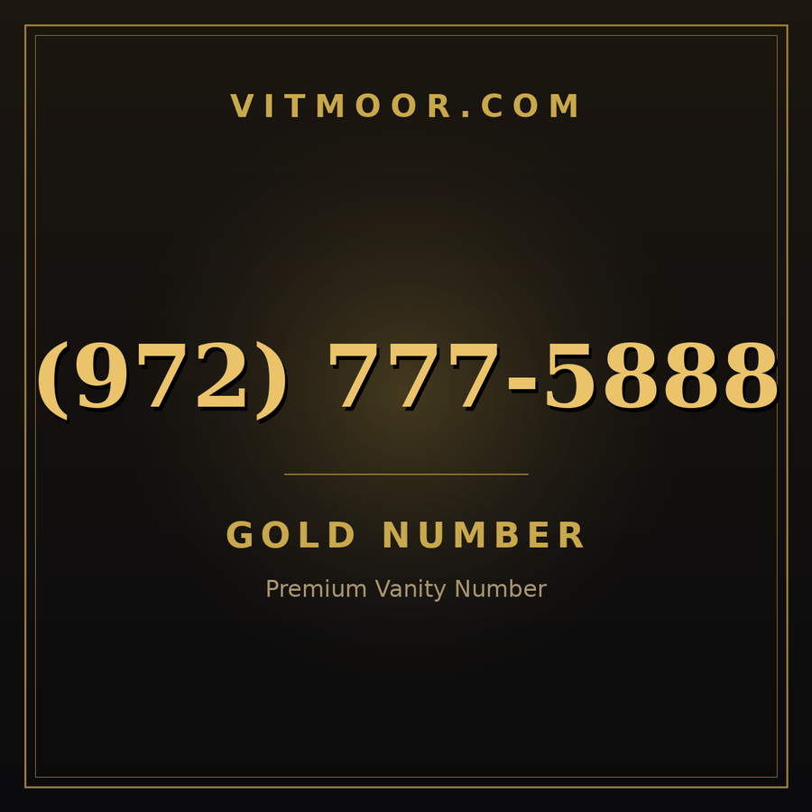 VITMOOR Gold premium number (972) 777-5888