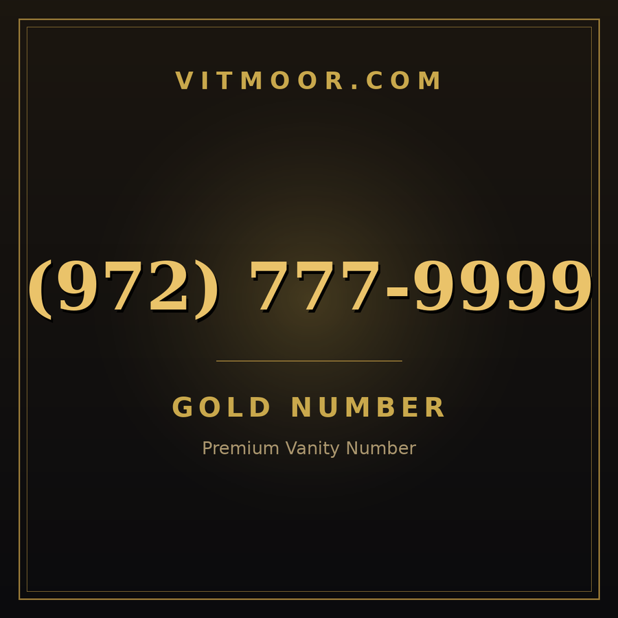 VITMOOR Gold premium number (972) 777-9999