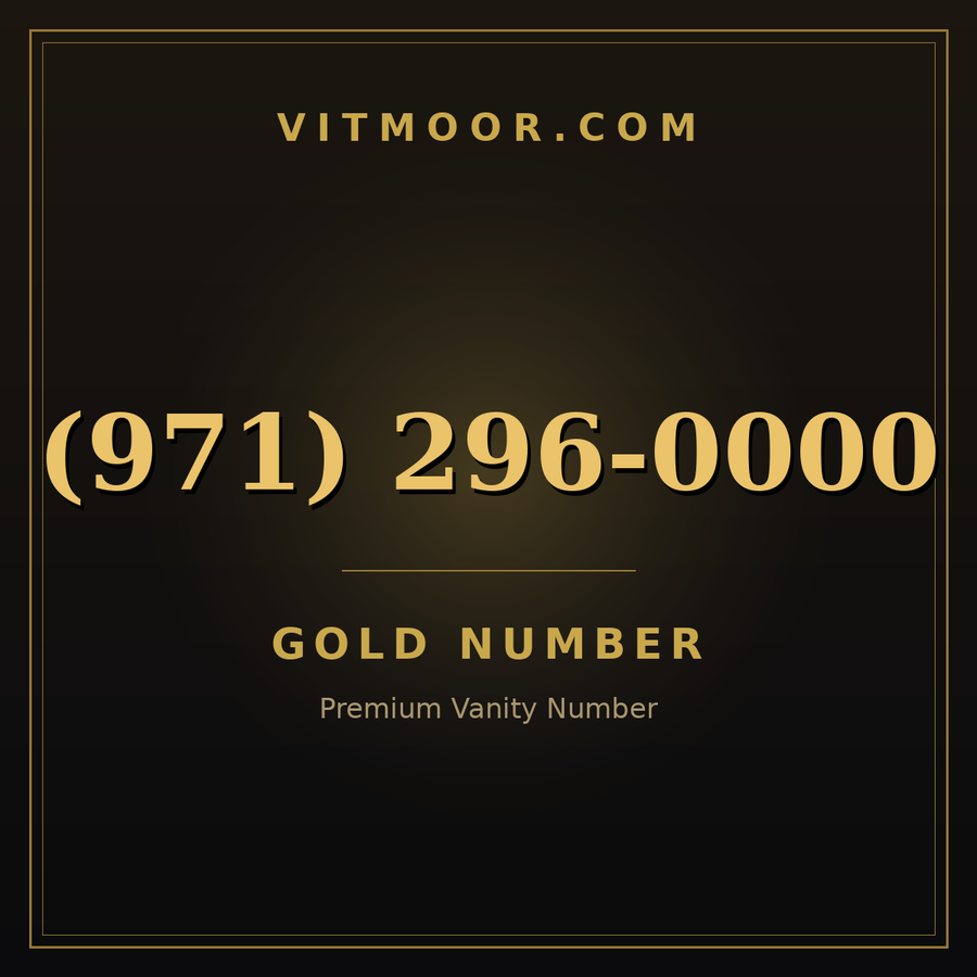 VITMOOR Gold premium number (971) 296-0000