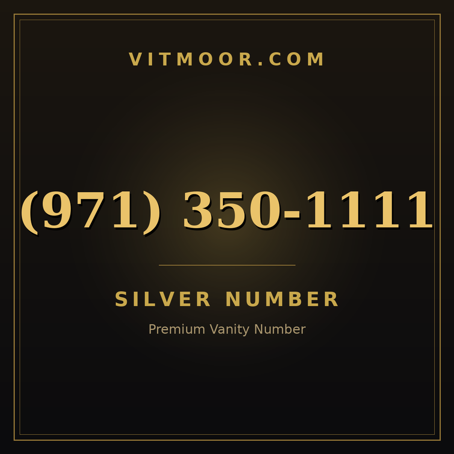 VITMOOR Silver premium number (971) 350-1111