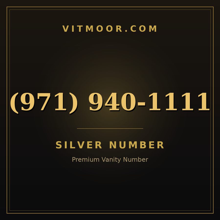 VITMOOR Silver premium number (971) 940-1111