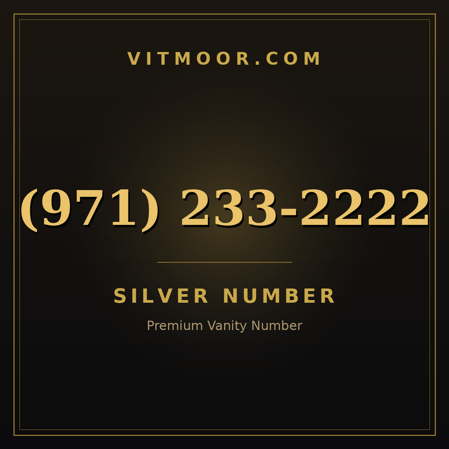 VITMOOR Silver premium number (971) 233-2222