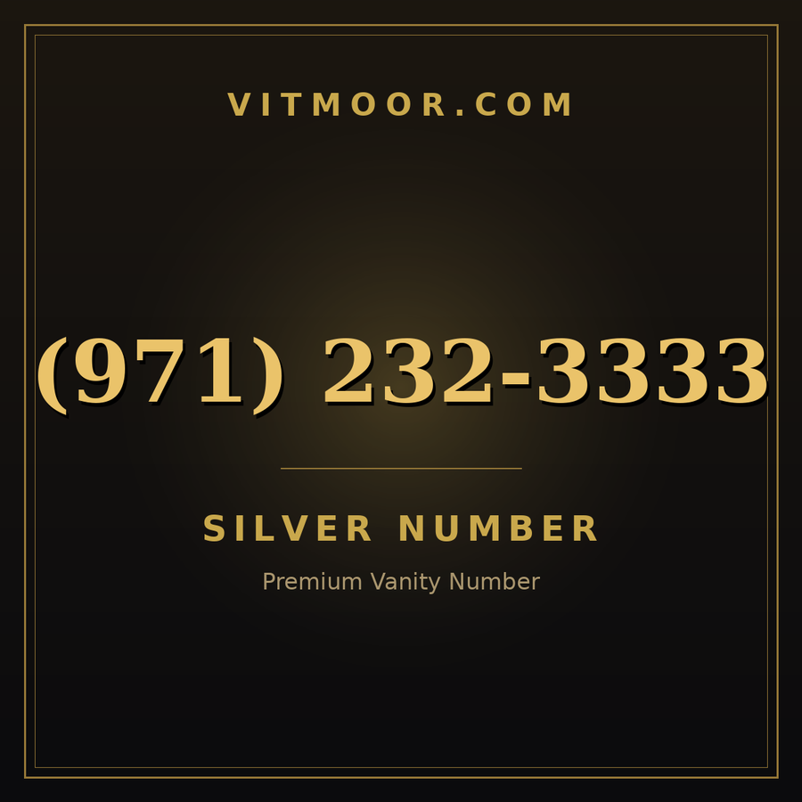 VITMOOR Silver premium number (971) 232-3333
