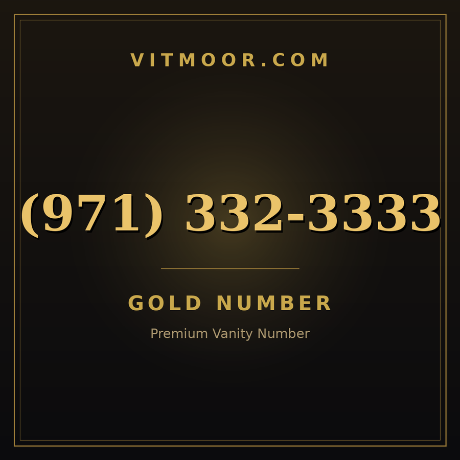 VITMOOR Gold premium number (971) 332-3333