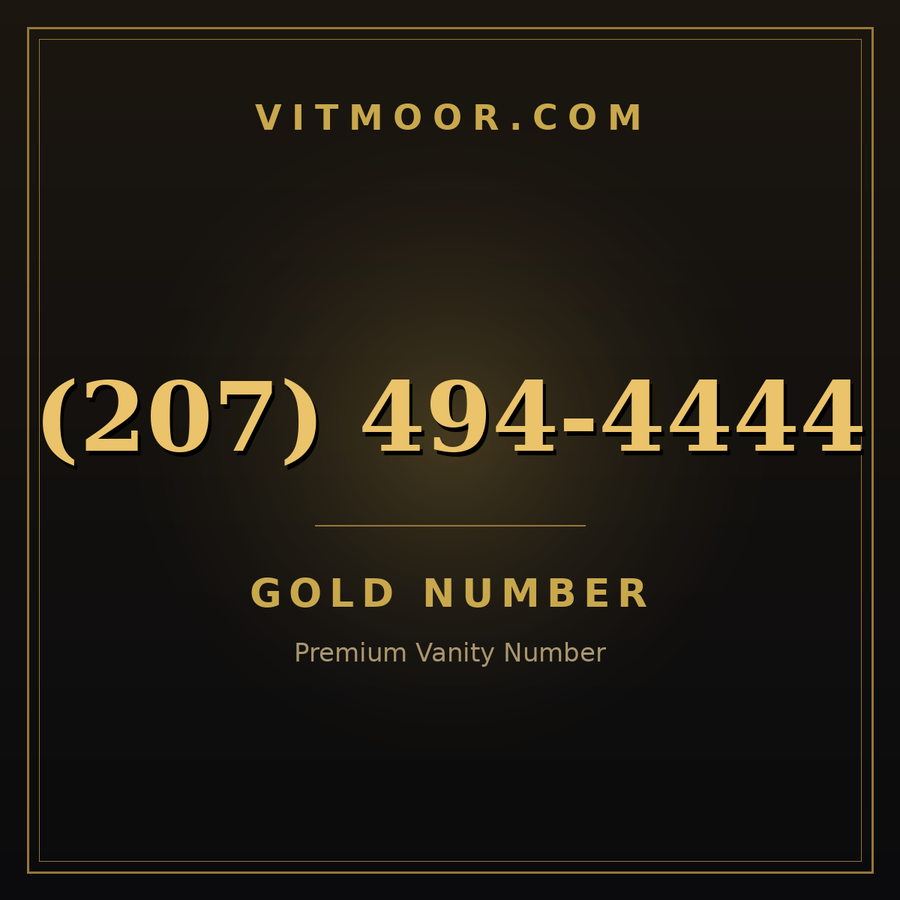 VITMOOR Gold premium number (207) 494-4444
