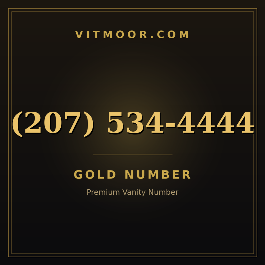 VITMOOR Gold premium number (207) 534-4444