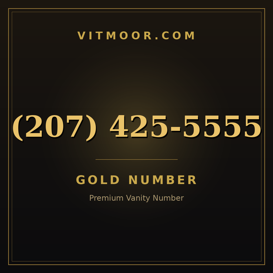 VITMOOR Gold premium number (207) 425-5555
