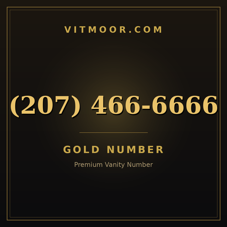 VITMOOR Gold premium number (207) 466-6666