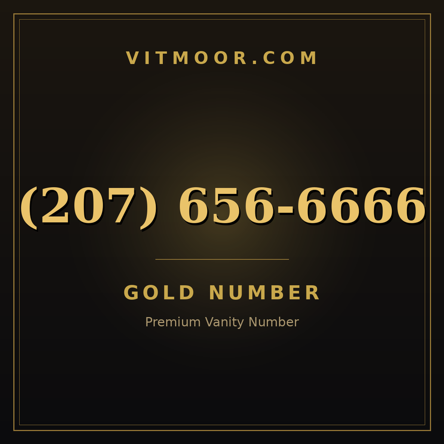 VITMOOR Gold premium number (207) 656-6666