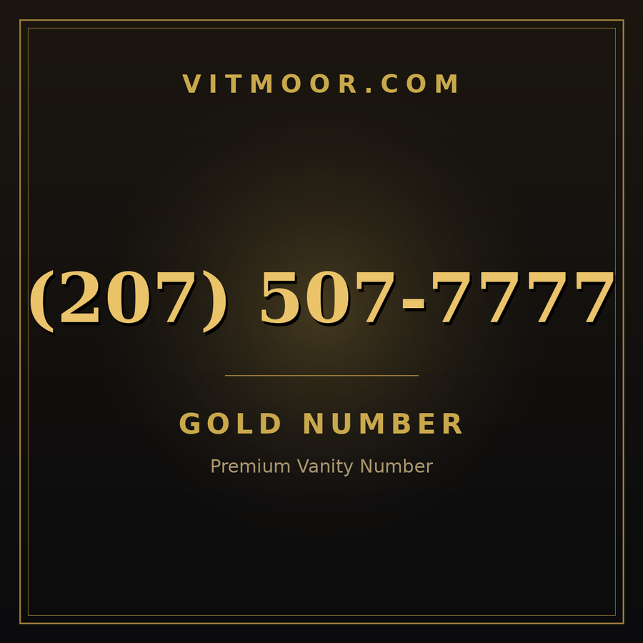 VITMOOR Gold premium number (207) 507-7777