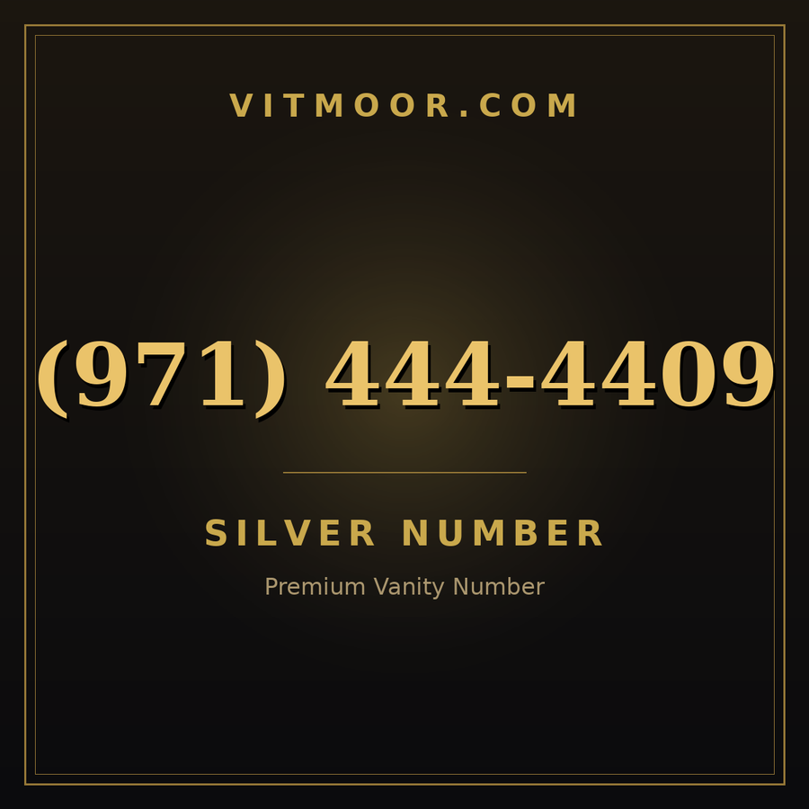 VITMOOR Silver premium number (971) 444-4409