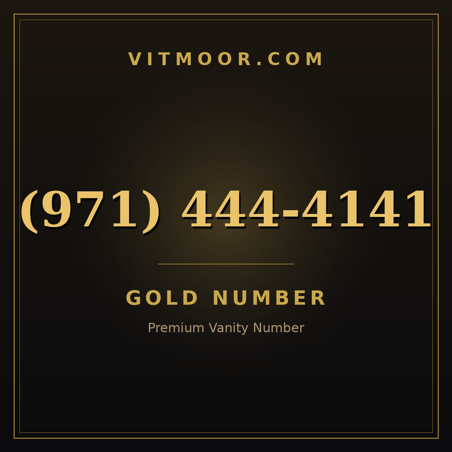 VITMOOR Gold premium number (971) 444-4141