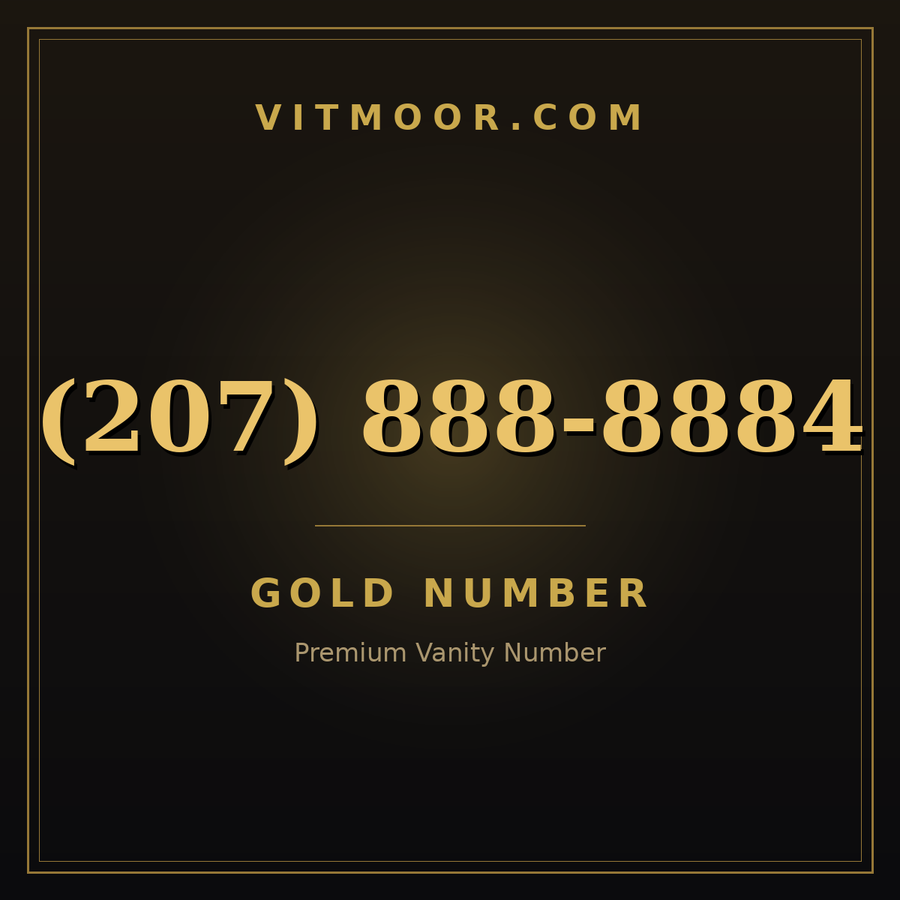VITMOOR Gold premium number (207) 888-8884