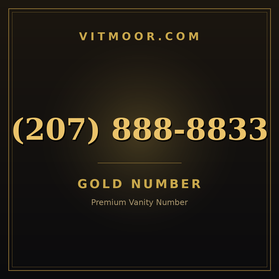 VITMOOR Gold premium number (207) 888-8833