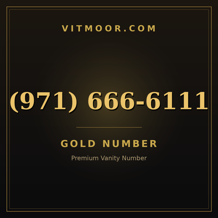 VITMOOR Gold premium number (971) 666-6111