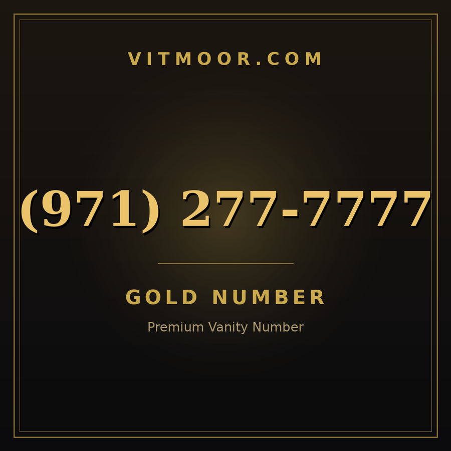 VITMOOR Gold premium number (971) 277-7777