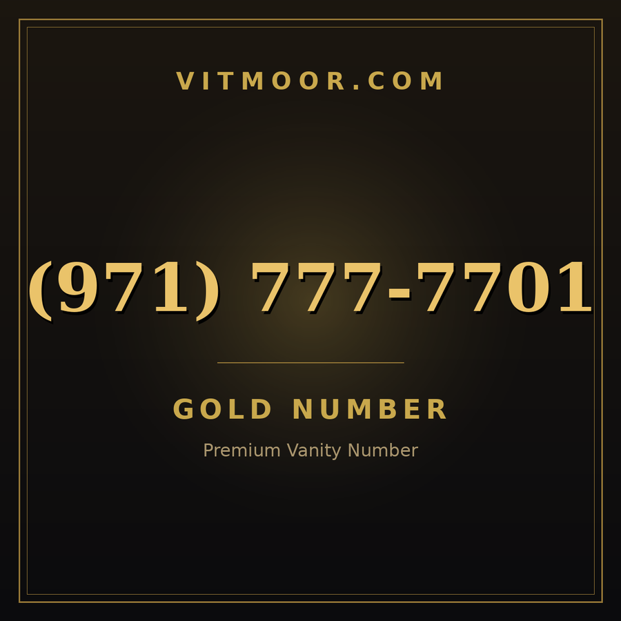 VITMOOR Gold premium number (971) 777-7701