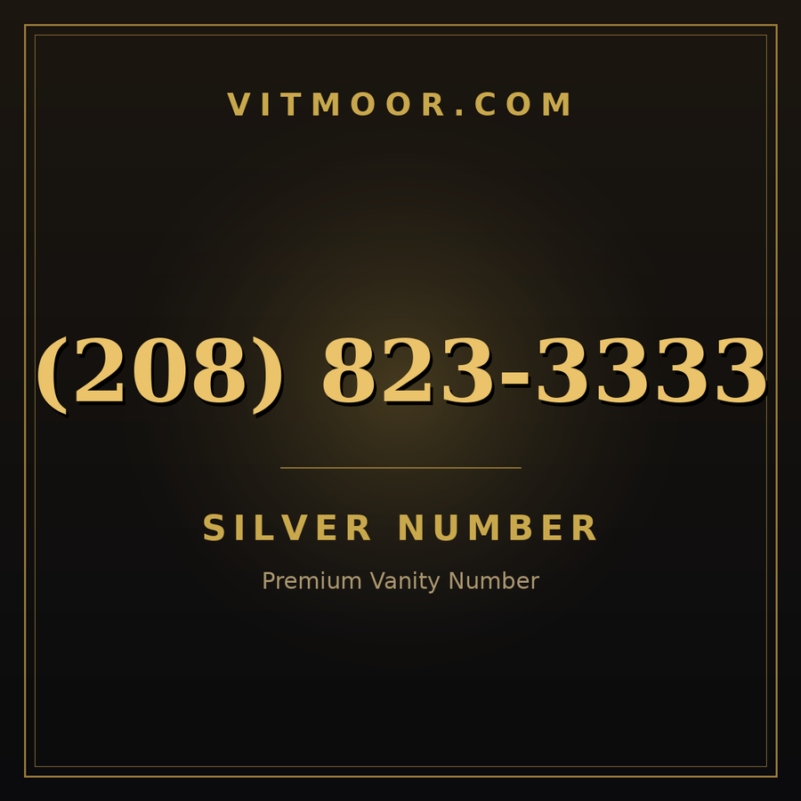 VITMOOR Silver premium number (208) 823-3333