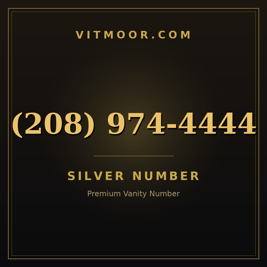 VITMOOR Silver premium number (208) 974-4444
