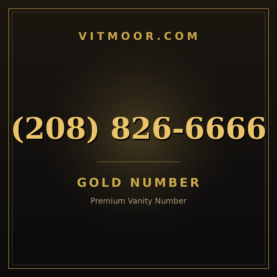 VITMOOR Gold premium number (208) 826-6666