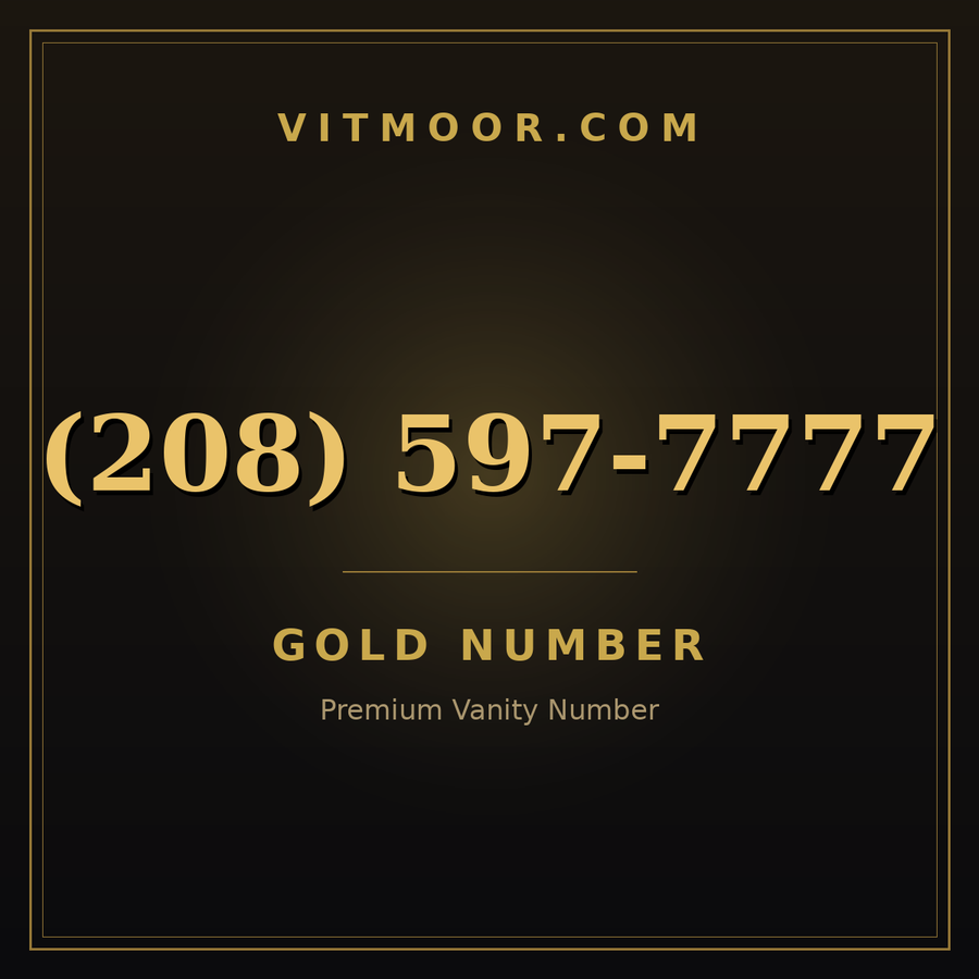 VITMOOR Gold premium number (208) 597-7777