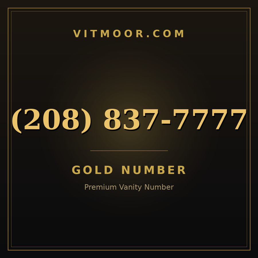 VITMOOR Gold premium number (208) 837-7777