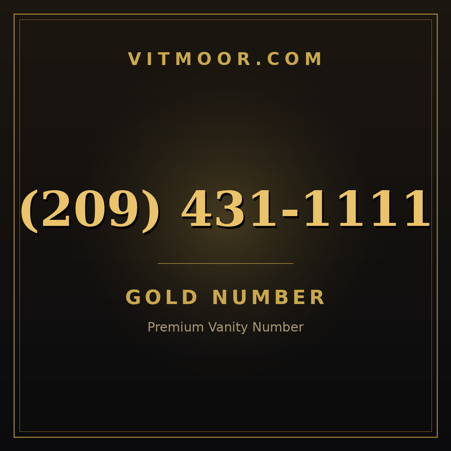 VITMOOR Gold premium number (209) 431-1111