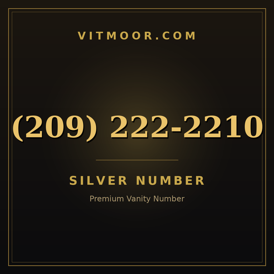 VITMOOR Silver premium number (209) 222-2210