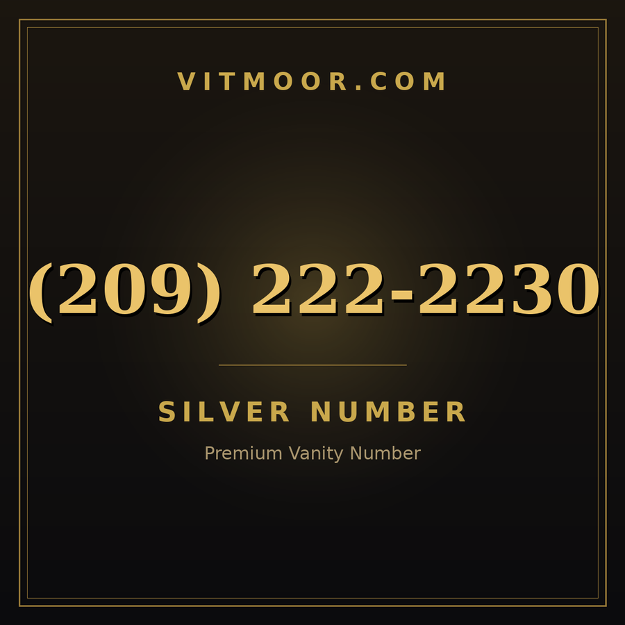VITMOOR Silver premium number (209) 222-2230