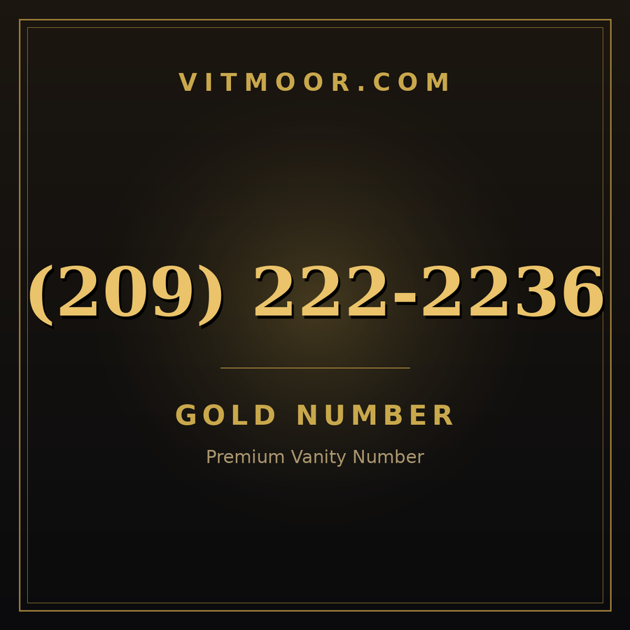 VITMOOR Gold premium number (209) 222-2236