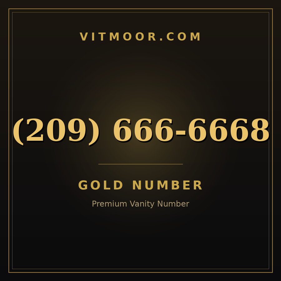 VITMOOR Gold premium number (209) 666-6668