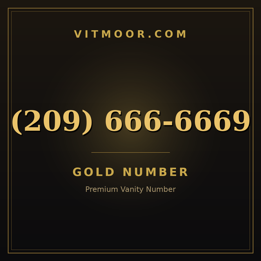 VITMOOR Gold premium number (209) 666-6669