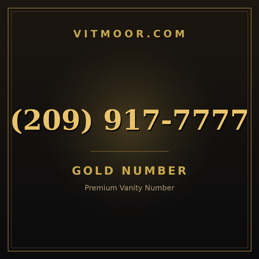 VITMOOR Gold premium number (209) 917-7777