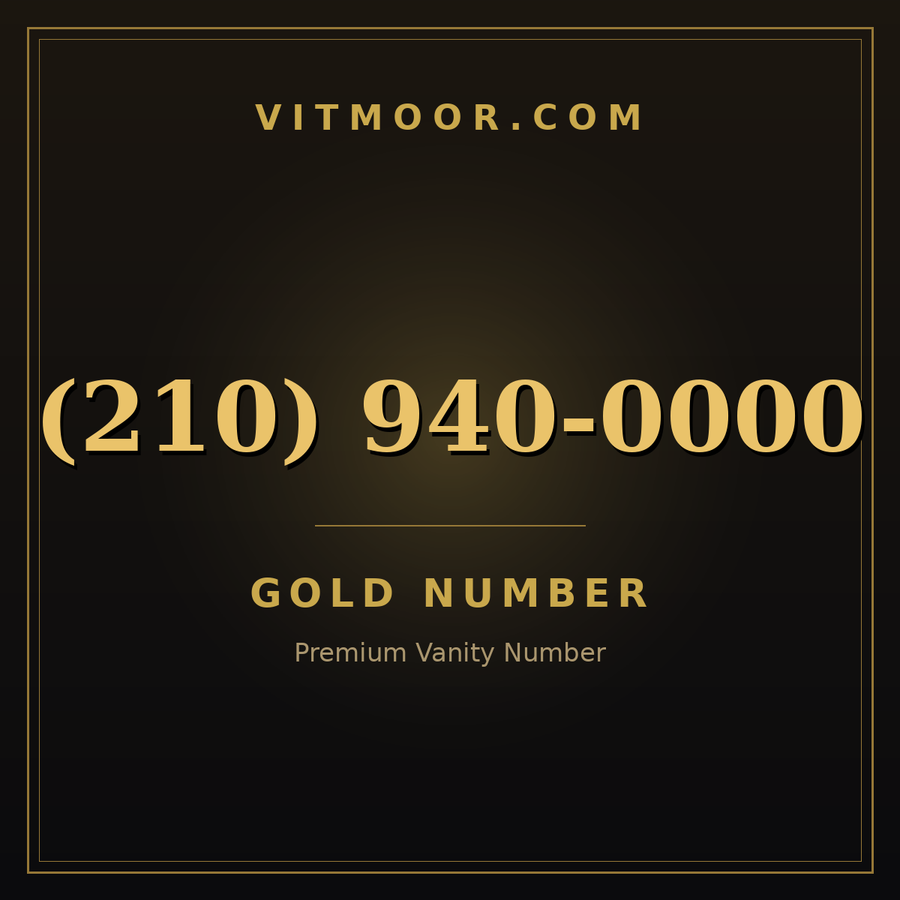 VITMOOR Gold premium number (210) 940-0000