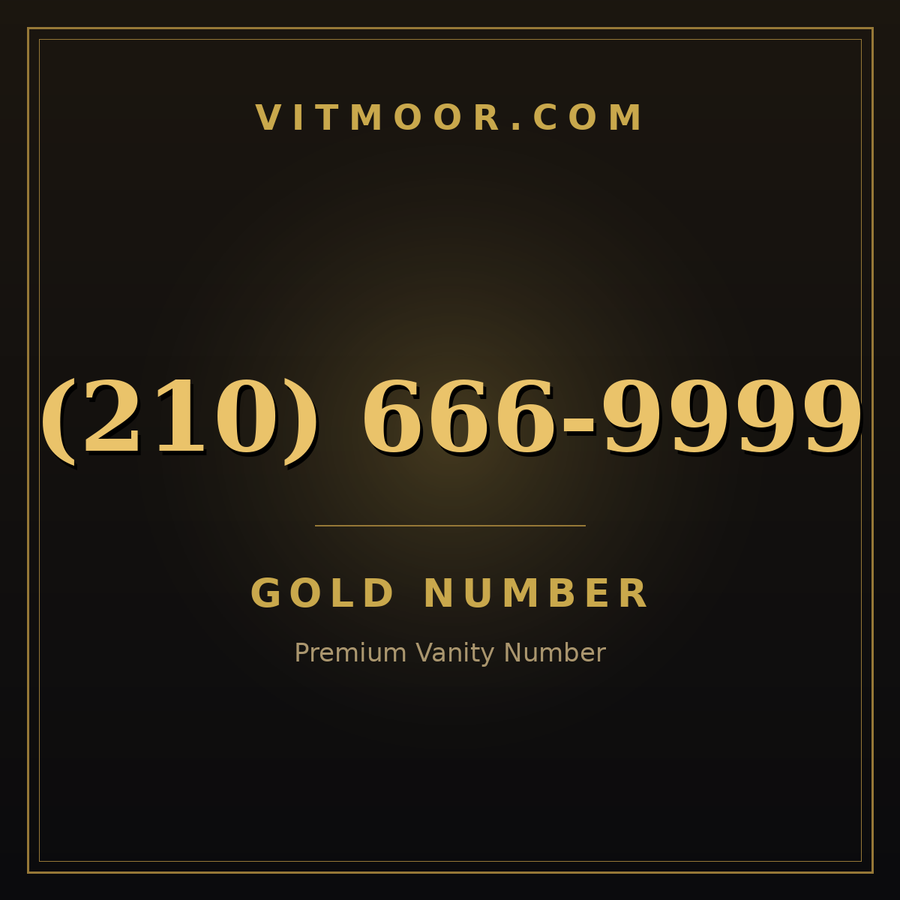 VITMOOR Gold premium number (210) 666-9999