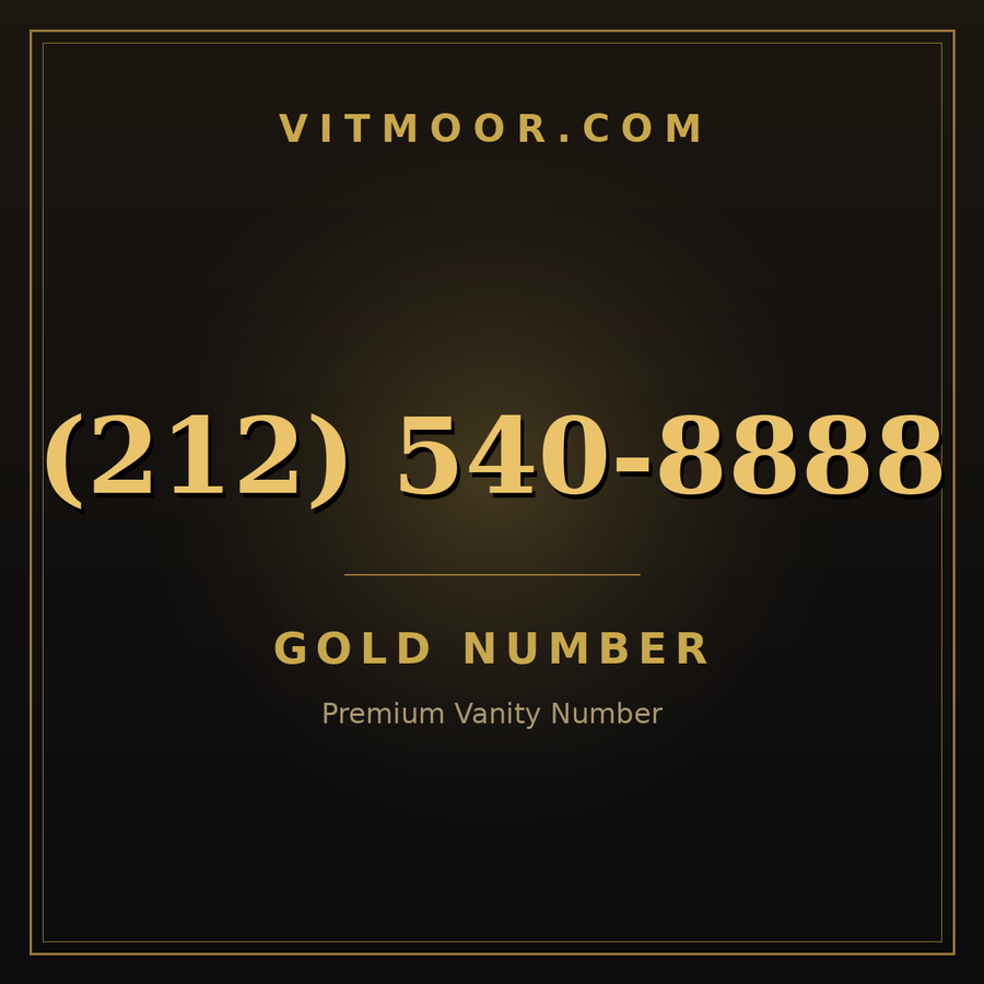VITMOOR Gold premium number (212) 540-8888