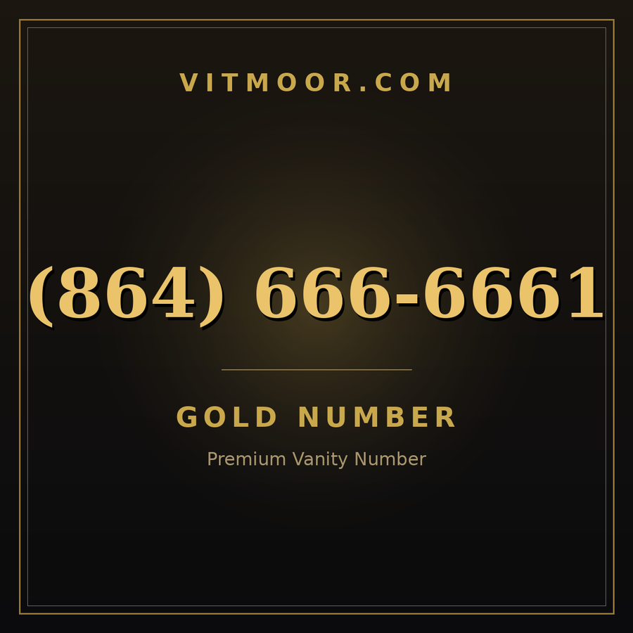 VITMOOR Gold premium number (864) 666-6661