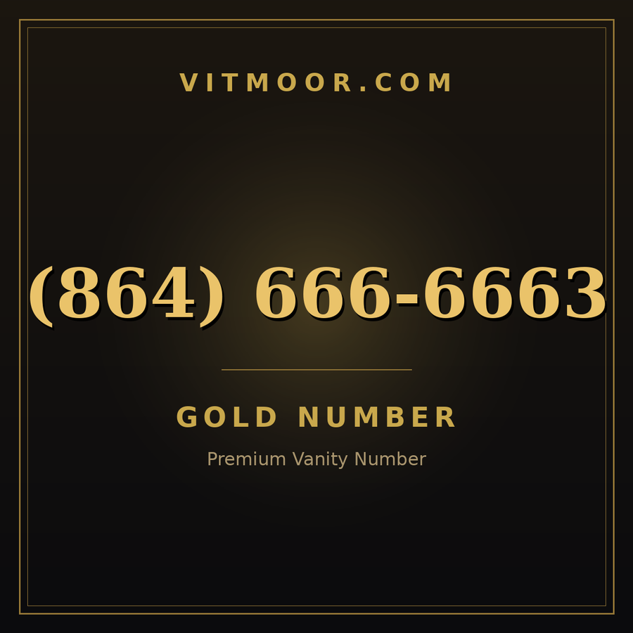 VITMOOR Gold premium number (864) 666-6663