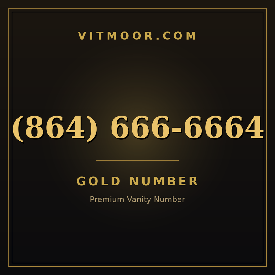 VITMOOR Gold premium number (864) 666-6664