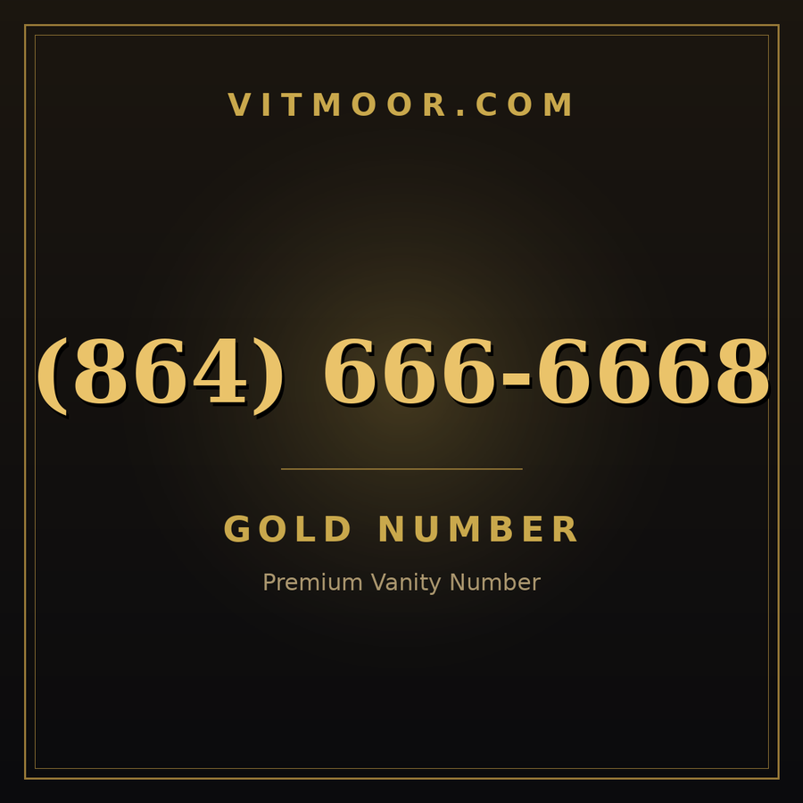 VITMOOR Gold premium number (864) 666-6668