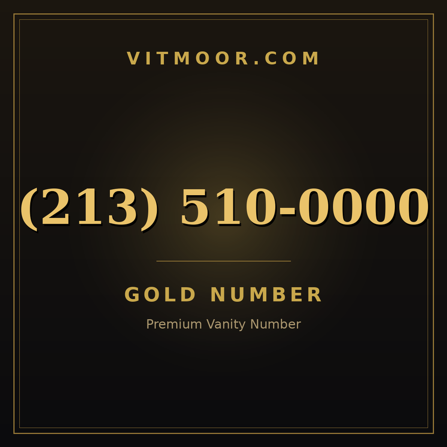 VITMOOR Gold premium number (213) 510-0000