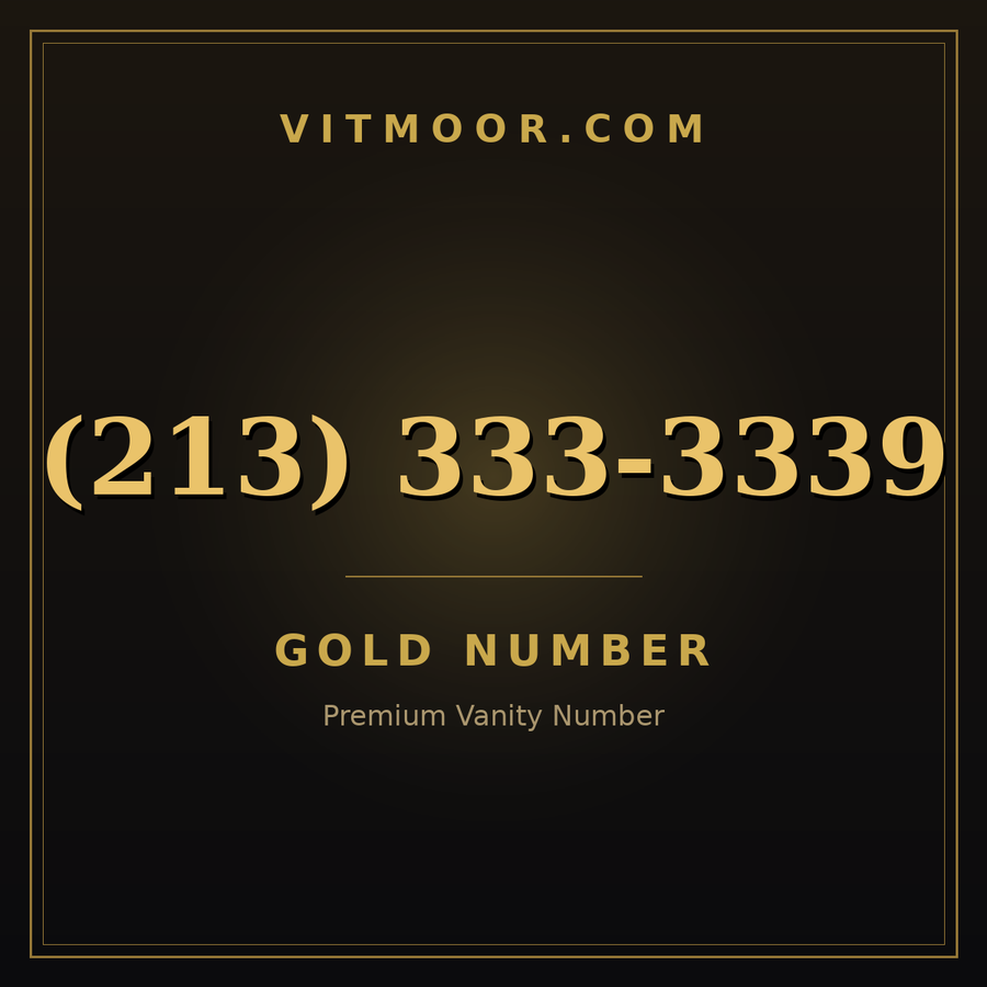 VITMOOR Gold premium number (213) 333-3339