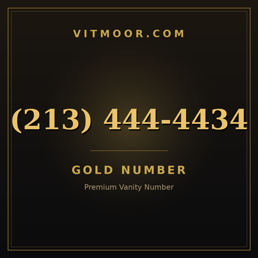 VITMOOR Gold premium number (213) 444-4434