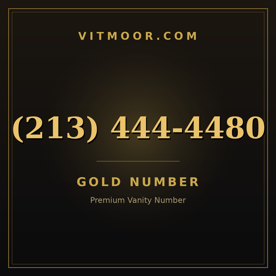 VITMOOR Gold premium number (213) 444-4480