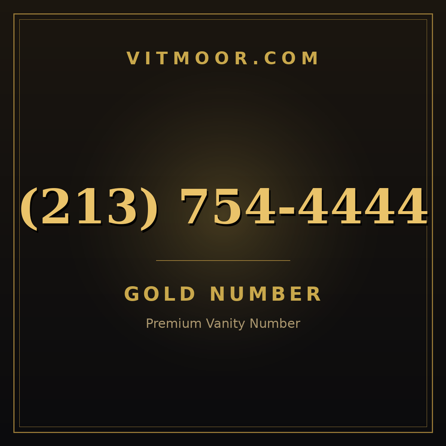 VITMOOR Gold premium number (213) 754-4444