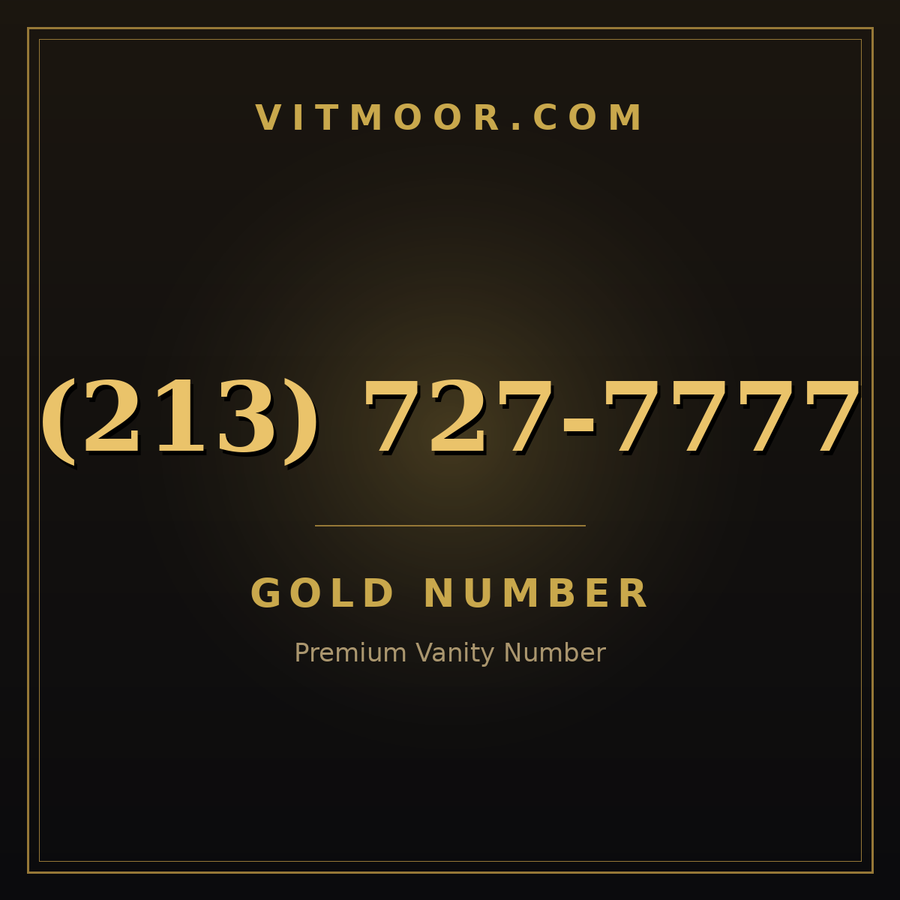 VITMOOR Gold premium number (213) 727-7777